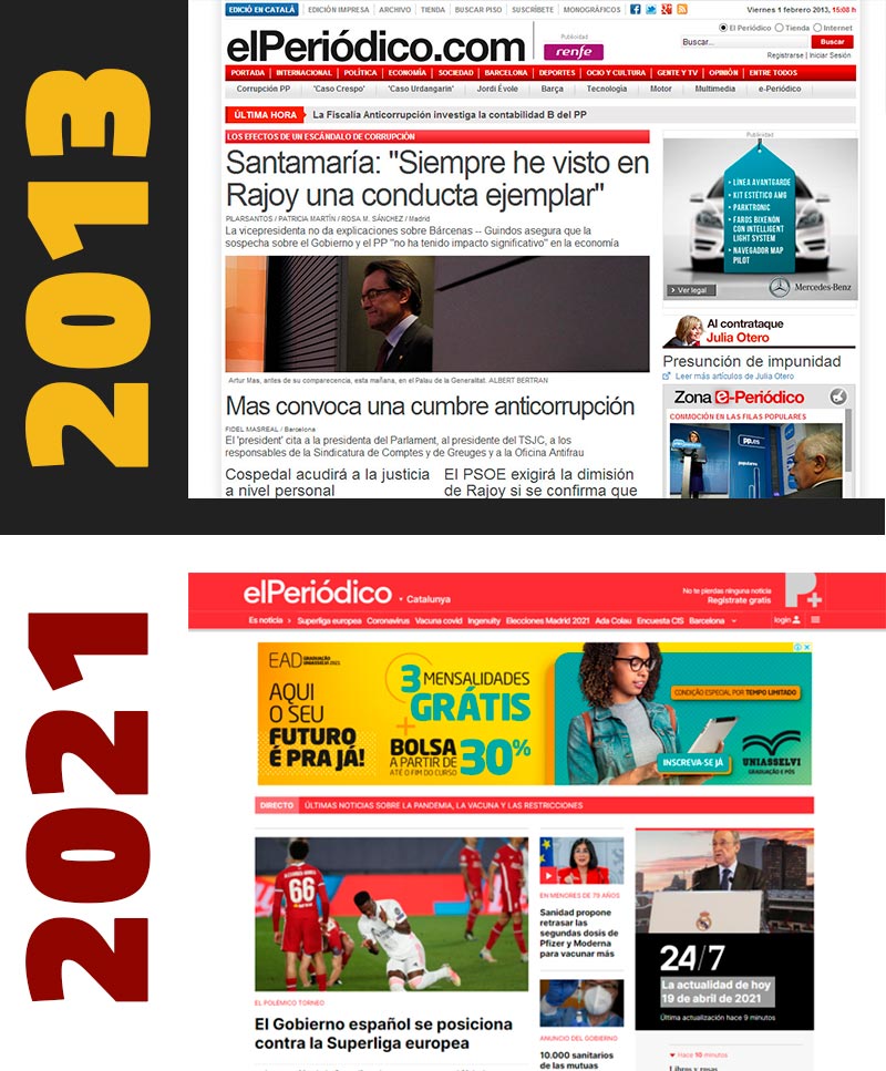 Como eram os principais jornais de língua espanhola em 2013